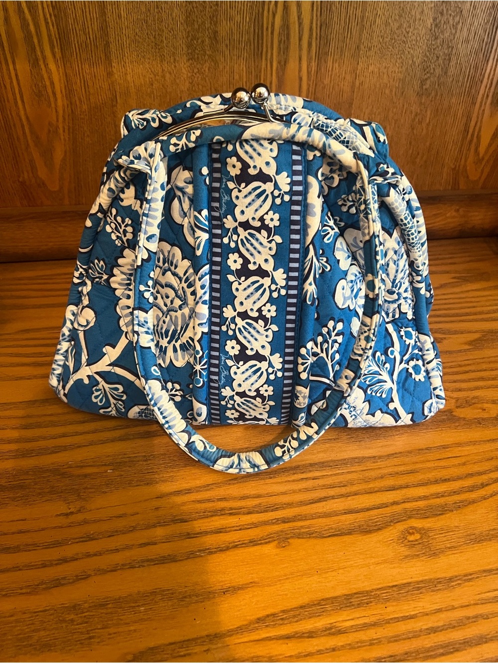 Vera Bradley Blue Floral Quilted Kiss-Lock Clutch